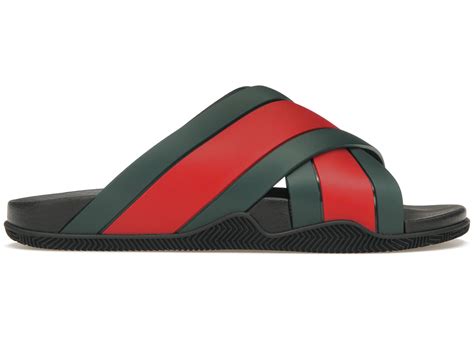 gucci web slide black rubber.